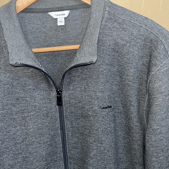 Calvin Klein Grey Zip Up Sweater - Picture 3 of 5